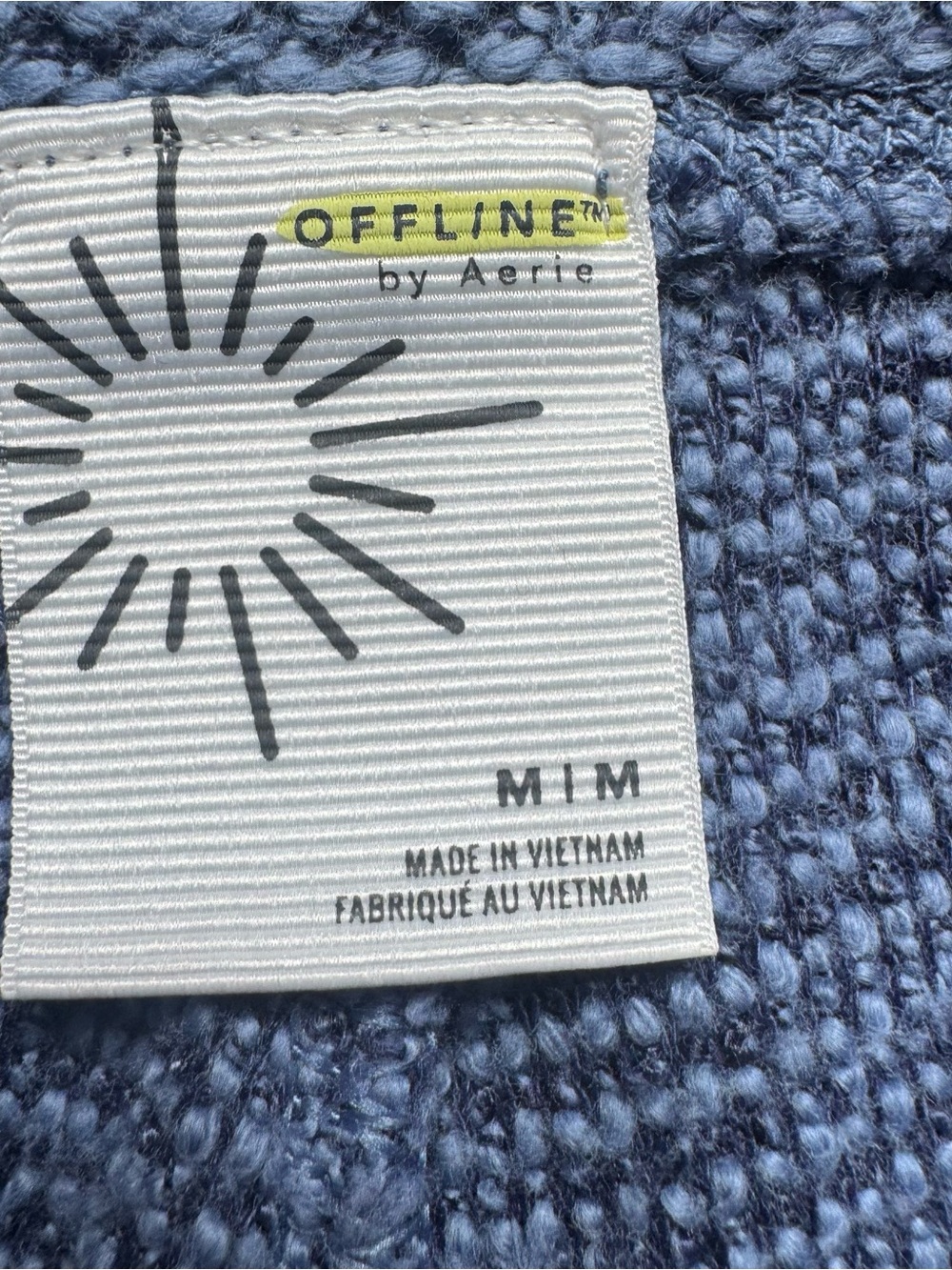 OFFLINE by Aerie Sweater Knit Joggers Medium Blue Heather Drawstring Lounge Pant - Picture 6 of 11